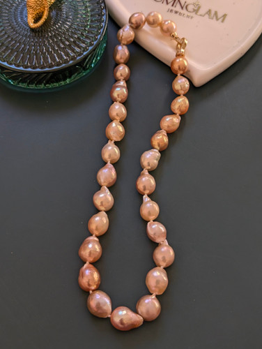 Golden Champagne Baroque Necklace