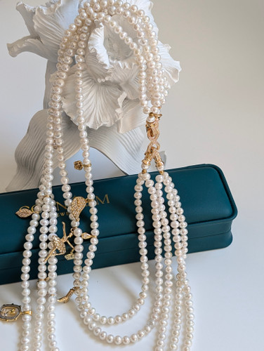 3-in-1 Convertible Charm Pearl Necklace