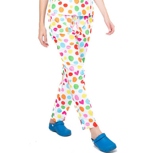 Calças pico estampado lunares