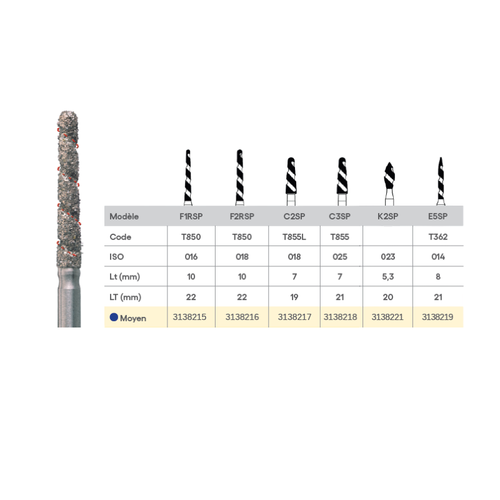 Brocas diamantadas com Espirais Burs (2 un.)
