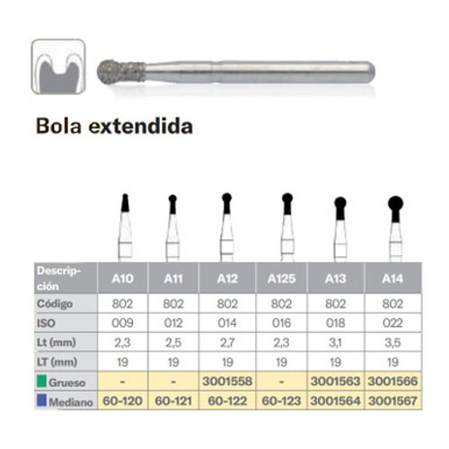 Broca diamante FG: esfera alongada (5 un.)
