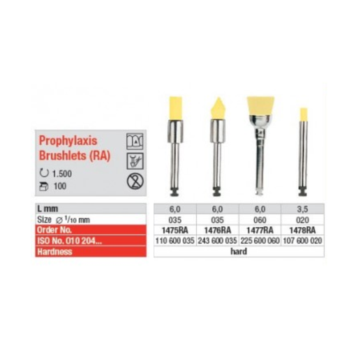 Escovas profilaxia CA Amarelo (100 un.) Escovas profilaxia CA Amarelo (100 un.)