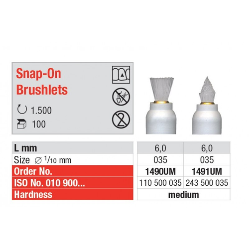 Escovas Snap-On Branco (100 un.) Escovas Snap-On Branco (100 un.)