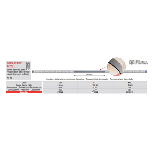 Tiras diamantadas perfuradas (10 unidades)