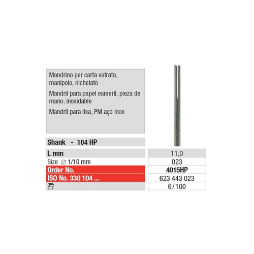 Mandril para Papel Esmeril 4015HP (100 un)