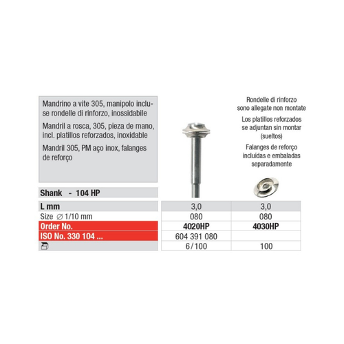 4020HP Mandril Rosca 350