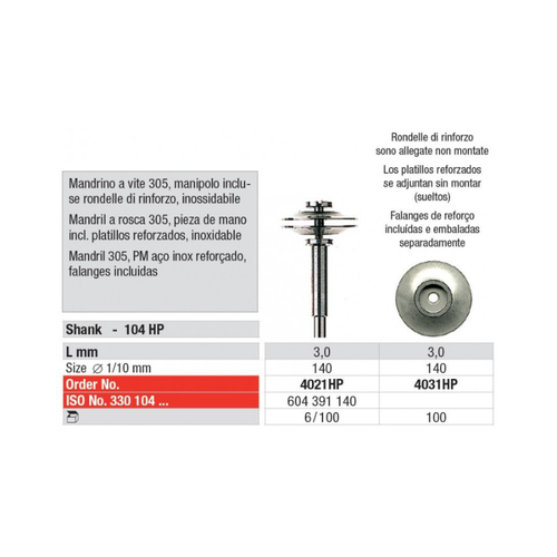 4021HP Mandril Rosca 350