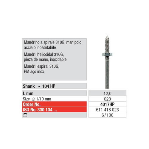 4017HP Mandril Helicoidal 310G