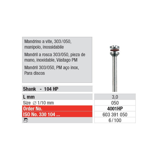 4001HP Mandril Rosca