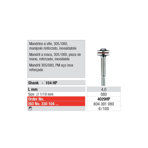 4029HP Mandril Rosca