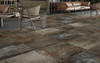 Copper metal effect porcelain floor and wall tile.