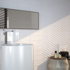 Flat metro tile in a gloss white finish. Ceramic and perfect for a feature wall or use in a bathroom