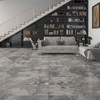 grey stone effect porcelain floor tiles in a large format