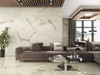Cream marble effect and shiny posihed porcelain floor and wall tile