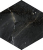 Black marble effect hexagonal porcelain tile