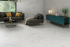 Ethos white marble matt porcelain floor and wall tile 600x600mm, 60x60cm, rectified, r10