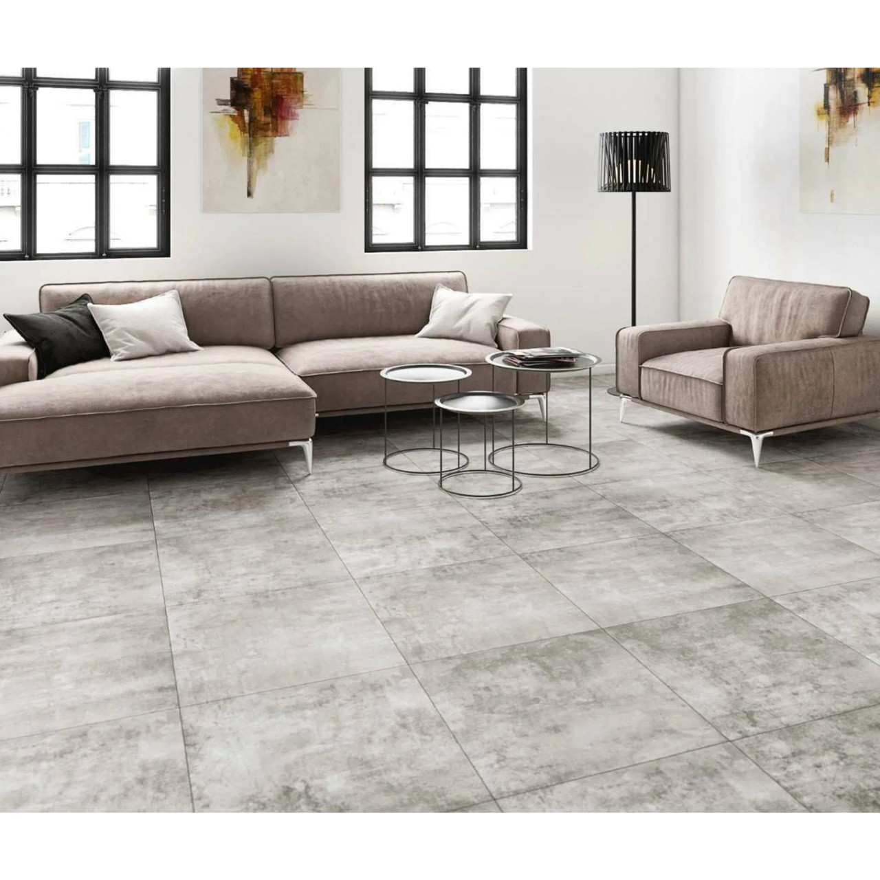 Urban Grey Cement Effect Matt Porcelain Wall and Floor Tile