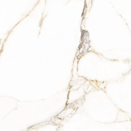 Calacatta marble effect polished white and gold porcelain floor and wall tiles 800x800mm