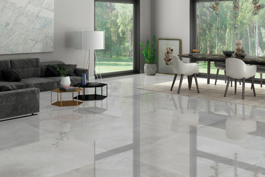 Glossy wall and floor porcelain tiles, polished and of the trendiest range. Suitable for living spaces, bathroom, and kitchen walls and floors.