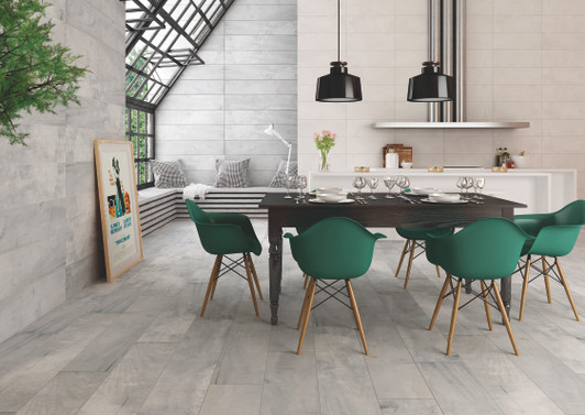 wood look porcelain wall and floor tiles. Vintage look suitable for living areas, bathroom, and kitchen.