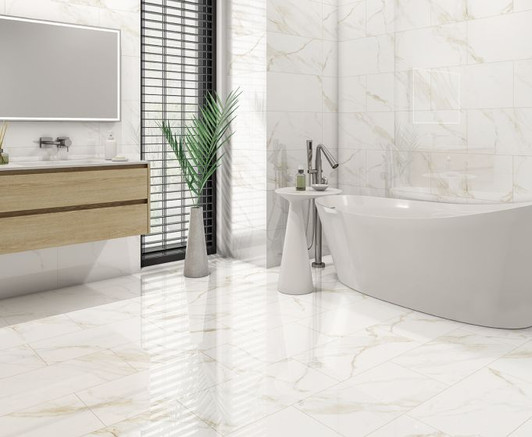 Tuscany Calacatta gold porcelain marble effect glossy wall and floor tiles. Tuscany Calacatta gold porcelain marble effect glossy wall and floor tiles.