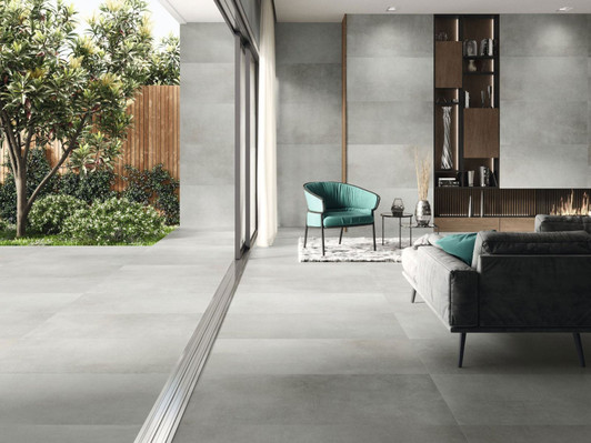 Luxury grey porcelain indoor and outdoor large format tile available for a next day delivery
