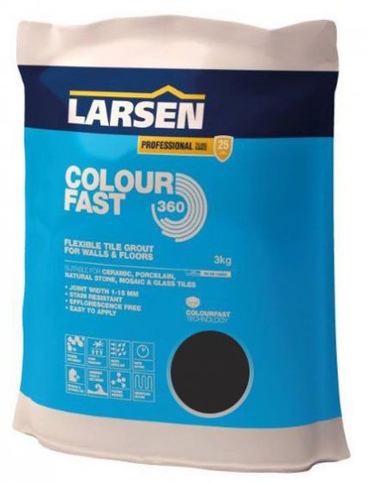 Colour Fast 360 Flexible Wall & Floor Grout Black 3kg