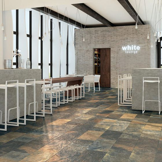 Rustic slate effect colour stream porcelain tile