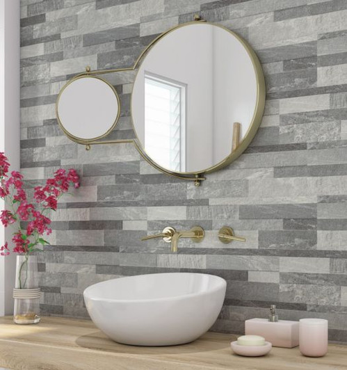 Grey split face wall tile Grey split face wall tile