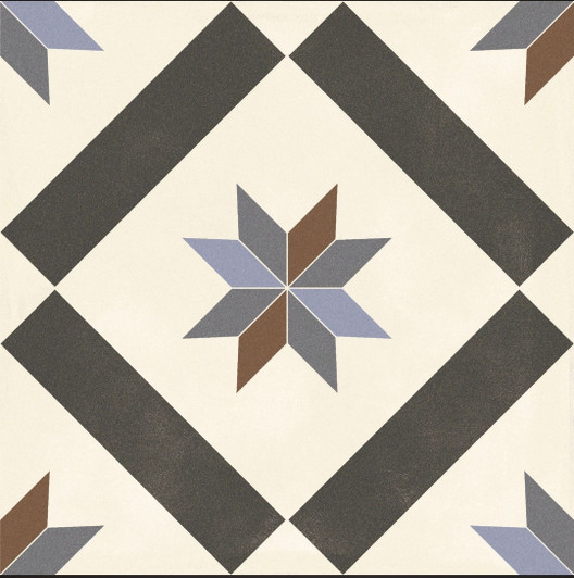 Victorian style coloured porcelain floor tile