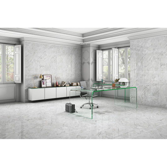 Marmy Luxury Light Grey Matt Porcelain Tile 60x60cm