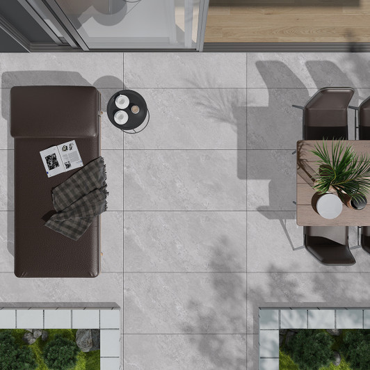 40x80cm Jupiter Rock Light Grey porcelain matt floor tile for outdoor, patio, courtyard.