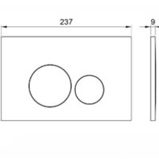 Round Black Dual Flush Button for Cistern