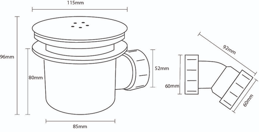 Gunmetal 90mm Fast Flow Waste