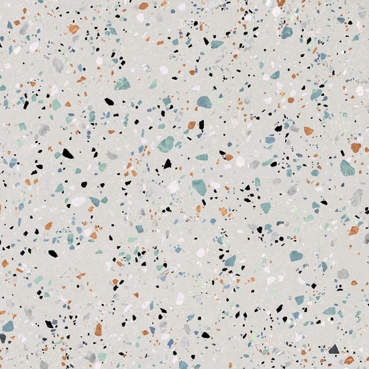 Terrazzo Gobi White colour rectified porcelain tile 60x60cm. Terrazzo Gobi White colour rectified porcelain tile 60x60cm.