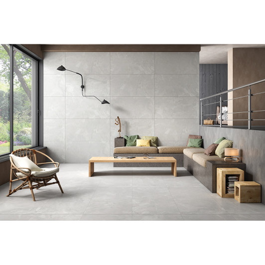 Elegant Onyx 60x120cm Light Grey Polished Porcelain Floor and Wall Tile