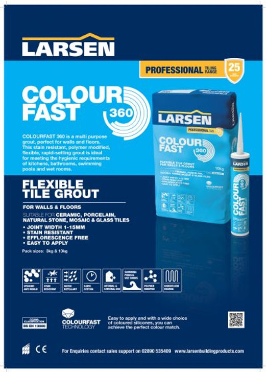 Colour Fast 360 Flexible Wall & Floor Grout Grey 3kg