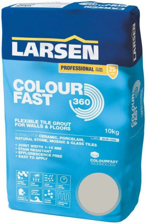 Colour Fast 360 Flexible Wall & Floor Grout Silver Grey 10kg