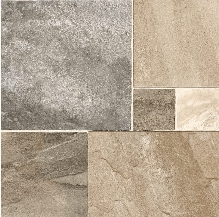 Stone Mix Modular Patterned Porcelain Floor Tile 60.5x60.5cm