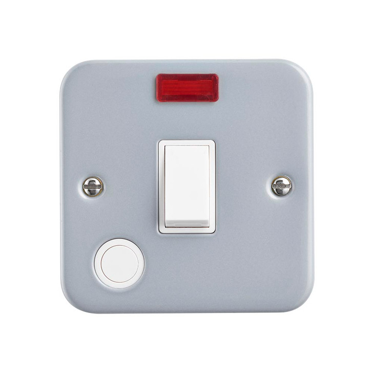 Metal Clad 20A 1G DP Switch With Flex Outlet and Neon