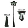 Victorian Solar Triple Head Lamp Post PWGS94T-BK (shown in black)