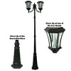 Victorian Solar Two Head LED Lamp Post PWGS94-DBK (shown in black)