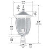 120V Fluorescent Victoria Post Top Mount Light - GM102-13 - DABMAR