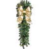 54" Classic LED Column Drop with Gold Holiday Bow
