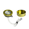 12V White LED Puck Light Shown In Polished Brass