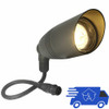 Outdoor Cast Brass Spotlight Shown with Warm White Bulb On