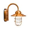 Outdoor LED Entry Light, Shiny Copper Wall Sconce Side View
