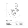 50W Indoor Track Light White Nora Lighting Dimensions