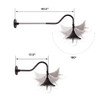 Plaza Solar RLM Light with Adjustable Gooseneck Arm Extension Dimensions