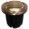 LED ABS Composite In Ground N.S.C. Well Light 6 Kit w/ Curved Grill Brass Cover System, LED Bulbs Included - OIGLK-5B-GRL-6